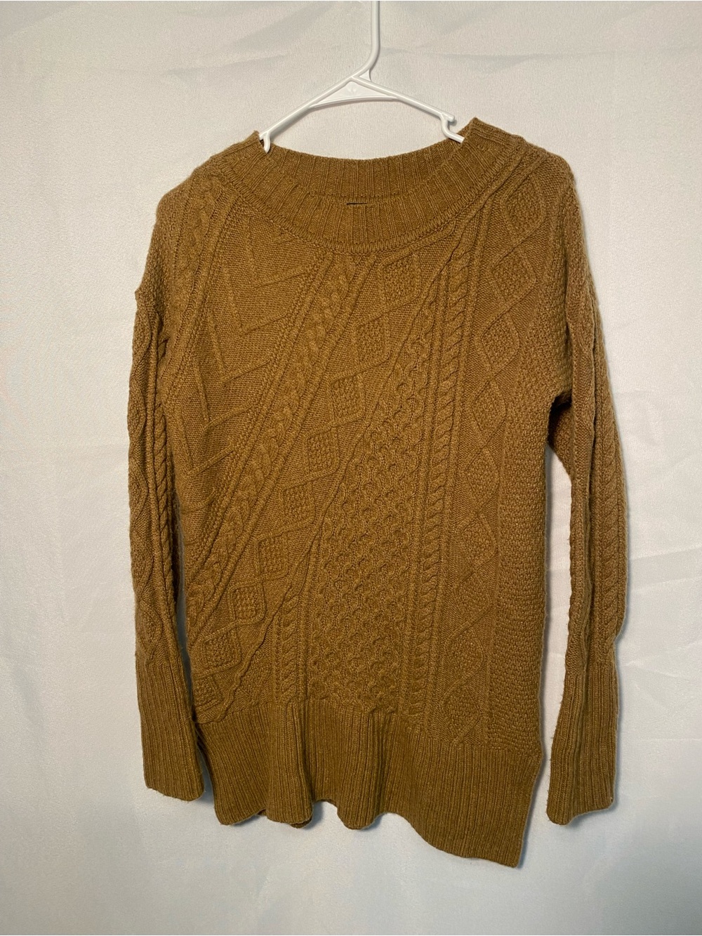 J.Crew Classic Wool Cable Knit Crewneck Sweater - Brown